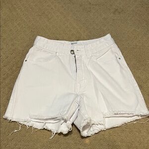 Princess Polly White Distressed Denim Shorts